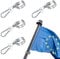 4 Sets Flag Pole Clip Snaps Hook Universal Stainless Steel Flag Pole Rings 0.75-1.14in Flag Pole Clips for Connect Fixed Flags Ropes Outside House Boat Yacht Truck Garden House