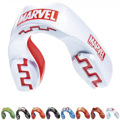 Marvel Logo Sport Zahnschutz Erwachsene und Kinder Sport Mundschutz Für alle Vollkontakt-Sportarten einschließlich Rugby, MMA, Kampfsport, Kickboxen, Judo, Hockey & Boxe