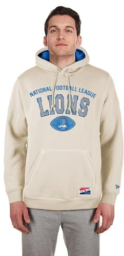 DETROIT LIONS New Era Cap NFL 3rd Down Hooded Pullover Classic Stone Official Team Color Unisex M