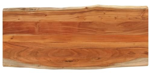 vidaXL Tischplatte, Holzplatte Rechteckig, Massivholzplatte für Bartisch Beistelltisch Esstisch, Ersatztischplatte, 140x60x3,8cm Massivholz Akazie Baumkante