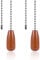 2pcs Ceiling Fan Pull Chain Extensions with Connector, 13 Inch Long Ceiling Fan Chain Extenders Wooden Light Pull Chain Extension Beaded Balls Fan Pull Chain Pendant for Fan Light Lamp(Brown)