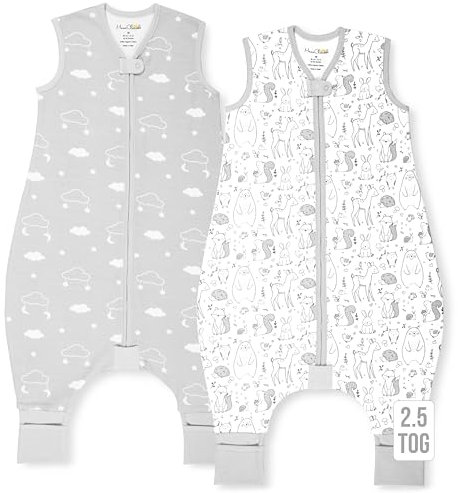 Mama Cheetah Toddler Sleep Sack mit Füßen 4T - 5T, 2.5 TOG Bio-Baumwolle Baby Schlafsack mit Beinen, Baby Wearable Decken für Wanderer w / 2-Wege-Reißverschluss, Baby Schlafsack für Mädchen & Jungen