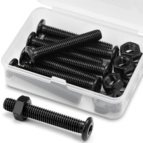 (8 Gruppi) Set di Bulloni e Dadi a Brugola M8 x 50 mm Acciaio Inossidabile 304 Ossido Nero, Bulloni Per Mobili, Viti di Fissaggio Per Mobili