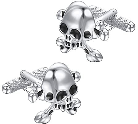 Asienice Manschettenknöpfe Totenkopf für Männer Punk Gotik Schädel Cufflinks Hemd Manschettenknopf für Hochzeit Shmuck