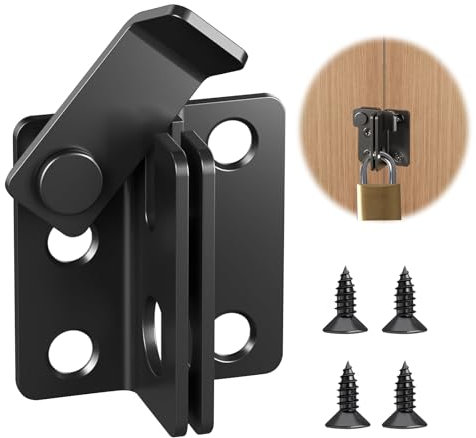 Verrou Porte Exterieur En Acier Inoxydable, Verrou Porte Coulissante, Petit Verrou 2 En 1 Fermeture Porte, Securite Porte D'entrée, Loquet Porte Pour Portes, Fenêtres, Armoires Et Tiroirs