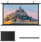 30 40 50 60 70 Projector Screen, Manual Pull Down Projector Screen, Anti-Crease, Home Theater Projection Screen HD 4K 4:3 16:9 Format, Movie Screen for Indoor Outdoor(White16:9,72)