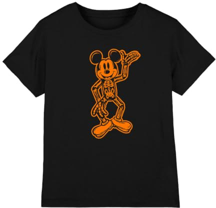Mickey Mouse Boy's Skeleton Unisex Kids T Shirt