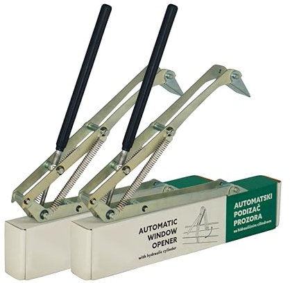 Vordich Automatischer Fensteröffner für Gewächshaus - Easy-Clip-System, Doppelfeder, verzinkter Stahl, 14kg/30lbs Belastung, automatische Belüftung für Fenster und Dach (2, Doppelfeder)
