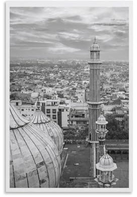 QOGDAF Delhi Foto-Leinwand-Poster, Schlafzimmer, Dekoration, Landschaft, Büro, Raumdekoration, Geschenk, 60 x 90 cm