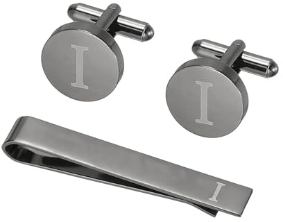 PATIKIL Manschettenknöpfe für Herren, Krawattenklammer und Manschettenknöpfe, Set für Herren, klassisches Kupfer, personalisierte Manschettenknöpfe und Krawattenstange für Vater, Ehemann, Sohn