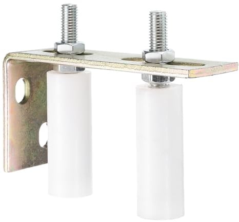 QUARKZMAN Rodillo Guía para Puerta Corredera 3 Nylon Blanco 2Pcs | Rodillos Conjunto de Soporte, para Puerta y Bracket en Forma de L, Guía Universal para Puertas Corredizas