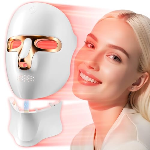 ONLUKY Red Light Therapy Mask for Face - Cordless LED Light Therapy Mask with 7 Colors, USB-C Rechargeable, Infrared & Near-Infrared for Skin Care, Home, Travel, Yoga, Sleep