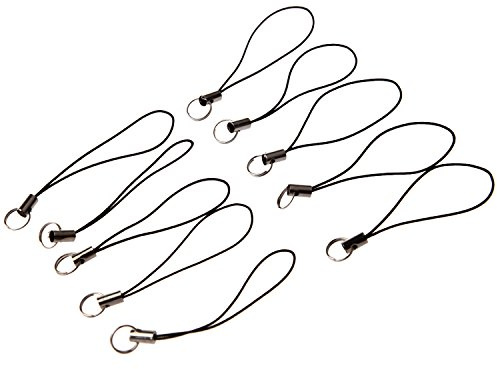 Sefdrert Cell Phone Strap Black/Silver Tone Split Ring (10)