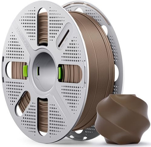 MarsWork PLA Filament 1.75mm, Vorgetrocknetes PLA Basic mit Wiederverwendbarer Schnellwechsel-Spule, 1 kg, für Bambu Lab 3D-Drucker, Vakuumversiegelt mit Trockenmittel, Kakaobraun