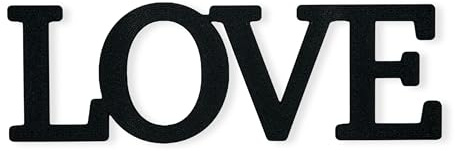 LOVE Schild - Liebe Schriftzug Wandbild - Deko Wohnzimmer Wandkunst - Wanddekoration - Wanddeko Schlafzimmer - Home Wandsticker - Wandschild - Wanddeko Wohnzimmer für zu Hause aus Kunststoff