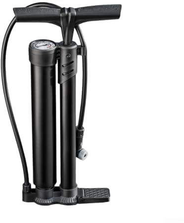 Bomba de inflado de alta presión de doble tubo para bicicleta con tanque de almacenamiento de aire extra grande y medidor de presión de alta definición para un inflado rápido y eficiente
