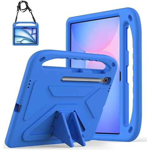 Case for Samsung Galaxy Tab S10 Lite/ S10 FE/ S9 FE 10.9 Inch/Tab S9 11 Inch Tablet Case for Kids Friendly Lightweight Shockproof Cover with Handle Stand Shoulder Strap Tablet, Blue