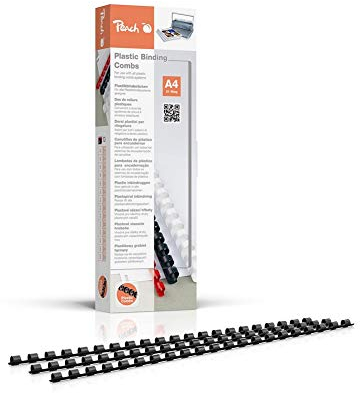 Peach Baguettes Plastique à Anneaux 6 mm, pour 25 Feuilles A4, Noirs