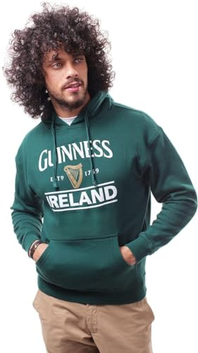 Guinness Traditional Craft Irlande Harpe Pull à Capuche Unisexe, Vert, XL