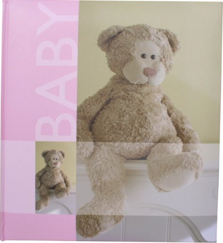 Quantio HENZO Baby Fotoalbum Bobbi rosa & Aufbewahrungsbox - 30,5 x 28 cm - 60 Seiten - Babyalbum - Album zur Geburt oder Taufe