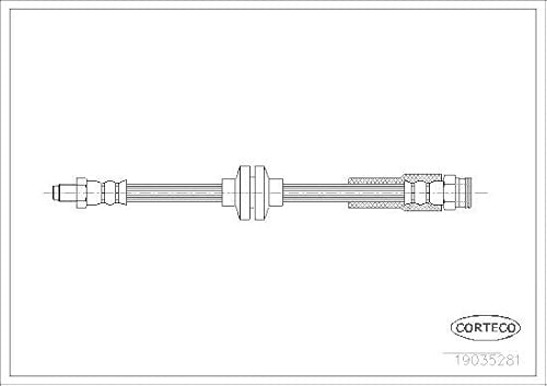 Corteco 19035281 Bremsschlauch hinten | 19035281 Kompatibel mit Boxer Bus,boxer Kasten,jumper III Bus,jumper III Kasten,jumper III Pritsche/fahrgestell