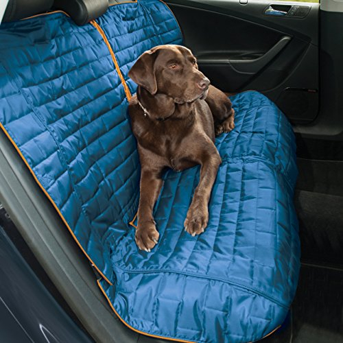 Kurgo Loft Rücksitz-Autoschondecke für Hunde, Wasser- und schmutzabweisend, 140 cm Breite, Blau / Grau wendbar K01400