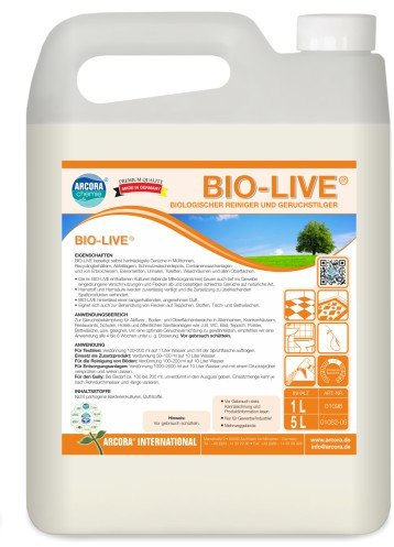 ARCORA | BIO-LIVE | BIOLOGISCHER REINIGER UND GERUCHSTILGER | 5 LITER
