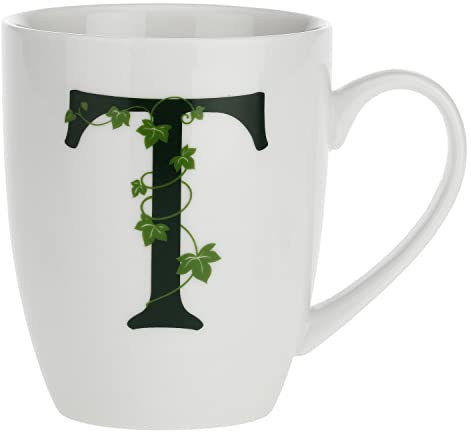 La Porcellana Bianca - Tazza Lettera T, Bianco - Arredo Casa, Cucina - Linea Atupertu - Idea Regalo - Stoneware - 380 CC