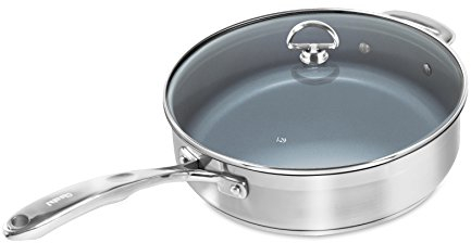 Chantal Steel Induction 21 Fry Pan, 5 Quart Saute, Ceramic Non Stick