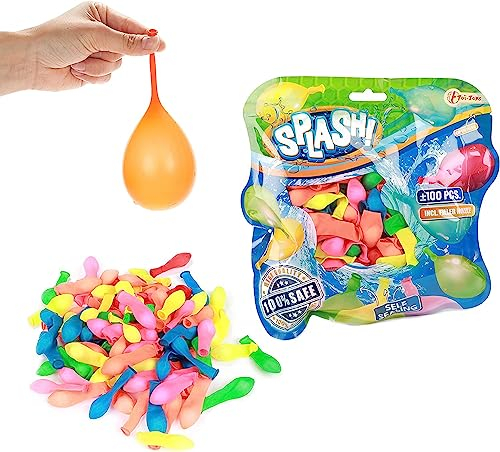 Toi-Toys 65823 100 Wasserbomben ballons, selbstschließend, mehrfarbig
