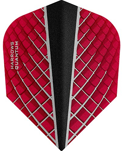 Harrows Quantum X Dart-Flights, 100 Mikron, Standard, 3D-Effekt, 10 Sets (30) (rot)