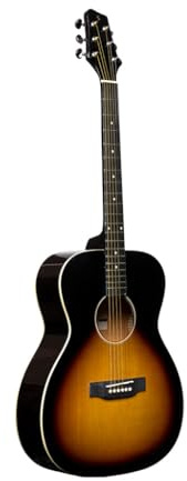 Stagg Akustikgitarre mit Decke aus Lindenholz, Sunburst