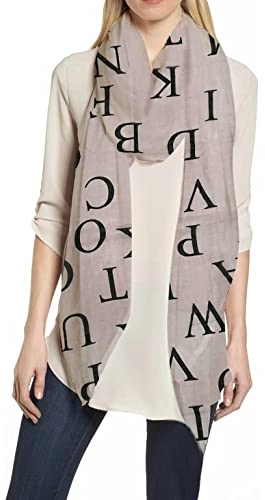 Lina & Lily Damen Schal Tuch mit Englische Buchstaben (Beige)