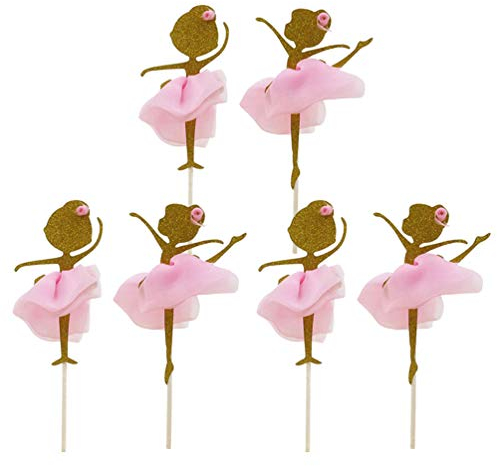 TOYANDONA Cake Topper 6Pcs Ballerina Ragazza Che Balla Toppers Cupcake Cake Picks Bomboniere per La Decorazione di Compleanno di Nozze