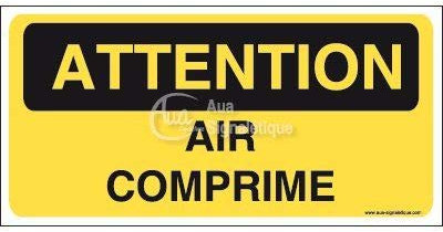 AUA SIGNALETIQUE - Panneau Air comprimé - C - 100x50 mm, PVC 1.5mm