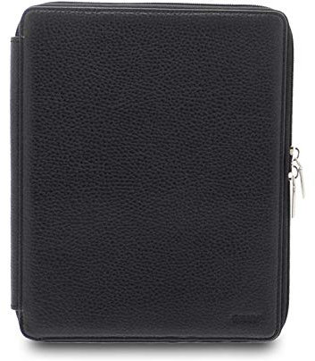 GIUDI ® - Porta tablet 10'' in pelle vitello martellato, vera pelle, Made in Italy, cover per tablet. (Nero)
