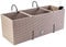 PAFEN Blumenkasten Blumentopf Rattan-Optik mit Halterungen 4 Farben Pflanztopf Wasserstandsanzeiger Balkonkasten Pflanzkästen Mocca