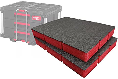 Shadow Foam Einlegeset | hergestellt für Milwaukee Packout Schublade Werkzeugkasten (50mm, Rot)