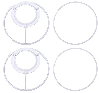 uxcell Lampenschirm-Ring, 100 mm Durchmesser, Lampenschirm-Halterung, Rahmen für E26/E27 Lampenfassung, gebackenes Beschichtungseisen, 2 Stück