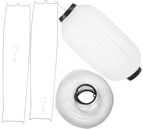 VALICLUD 2st Japanische Laterne Aus Seide Traditionelle Laterne Im Japanischen Stil Chinesische Mit Chinesische Laternenblumen Japanische Sushi-Laterne Neujahrslaternen Weiß Led Falten