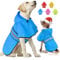 Weesiber Hunderegenmantel, Reflektierender Hund Regenmantel mit Leinenloch, wasserdichte Regenjacke Hunde Verstellbarer Hundeponcho Mit Kapuze (L, Blau)
