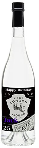 Personalised Sticker Label for East London Liquor Premium Gin Bottle for Birthday Anniversary Any Occasion BL298-A - 1L