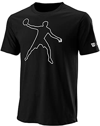 Wilson Herren Bela Tech Tee Ii Black L T-Shirt, Schwarz, S