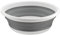 Homeshopa Collapsible Washing Up Bowl, 9 Litre Round Folding Wash Basin, Multipurpose Portable Washing Basket, Silicone Bucket for Kitchen Outdoor Travel Camping Hiking Caravan Water Carrier- Grey