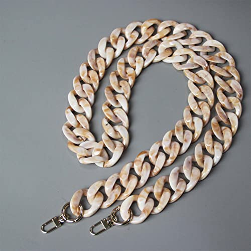 KMERCE Taschenkette Acryl Beige, Kette für Handtasche, Taschengurt, Gurt für Handtasche, Schultergurt mit karabiner, Taschenriemen breit, Ersatzgurt für Tasche - 3cm breit, 120cm lang