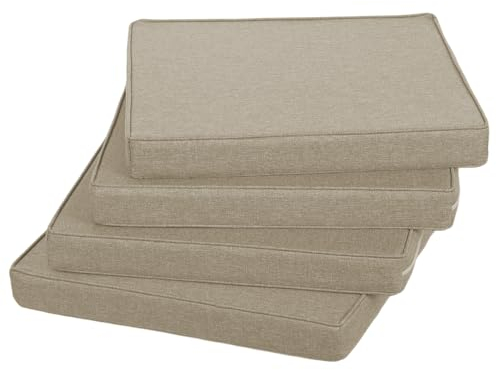 Gutekissen® Stuhlkissen Polsterauflage Auflage für Stühle/Bänke für Haus und Garten Sitzauflage Gartenkissen Sitzkissen viele Farben FK5 (60x60, Creme, 2)