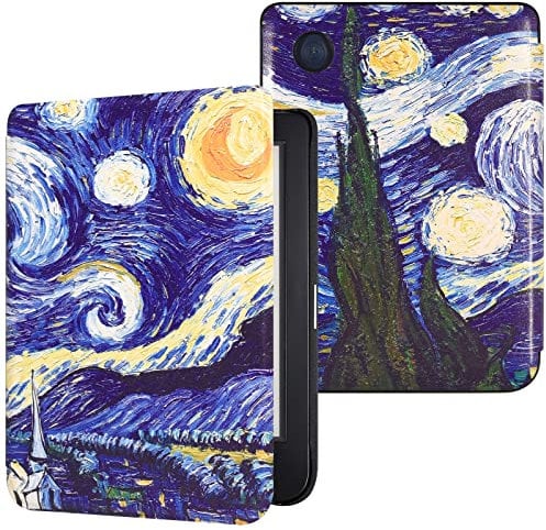 DMluna Étui Slimshell pour Kobo Clara Colour/BW/ 2E, Tolino Shine Colour/Shine 5/4, Coque de Protection Magnétique avec Fonction de Plume de Sommeil de Réveil Automatique, Nuit étoilée