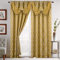 Elegant Comfort Vorhang-Set in Jacquard-Optik mit angenähtem Wasserfall-Volant, 137 x 213 cm, Gelb