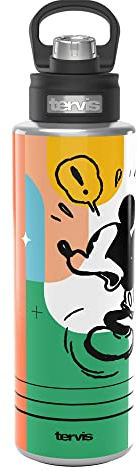 Tervis Disney Mickey Mouse Surprise Triple Walled Insulated Tumbler Travel Cup Keeps Drinks Cold, 40oz Wide Mouth Bottle, Stainless Steel