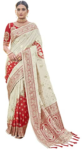 MANOHARI Adorable sari en soie Banarasi pour femme avec chemisier Piece_Mn1736
